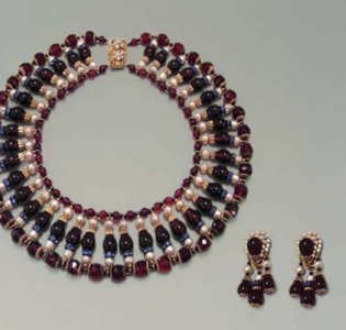 Collier Ohrstecker___Glas, modische Perlen___1960___Haskell 