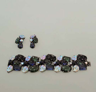 Armband Ohrclips___Glas und Strass___1930___Elsa Schiaparelli 