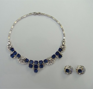 Collier Ohrclips___Glas und Strass___1950___Marcel Boucher 