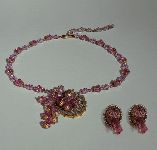Collier Ohrclips___Glas und Strass___1940 