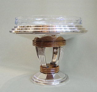 Schale___Messing versilbert, Holz, Glas___1930