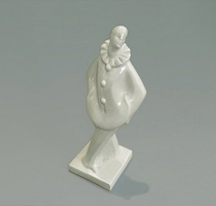 Pierrot-Figur___Keramik Craquelé___1930___Orchies 